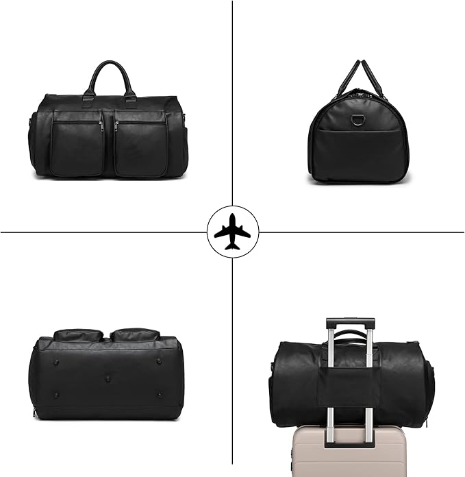 seyfocnia Convertible Travel Garment Bag, Carry-on Garment Duffel Bag for Men Women - 2-in-1 Hanging Suitcase Suit Business Travel Bag