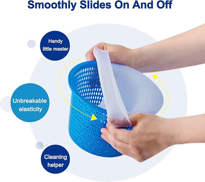 50 Pack Pool Skimmer Socks for Pool Filters, Filters Baskets and Skimmers to Filter Debris and Leaves, Protact Filter System of Inground and Above Ground Pools