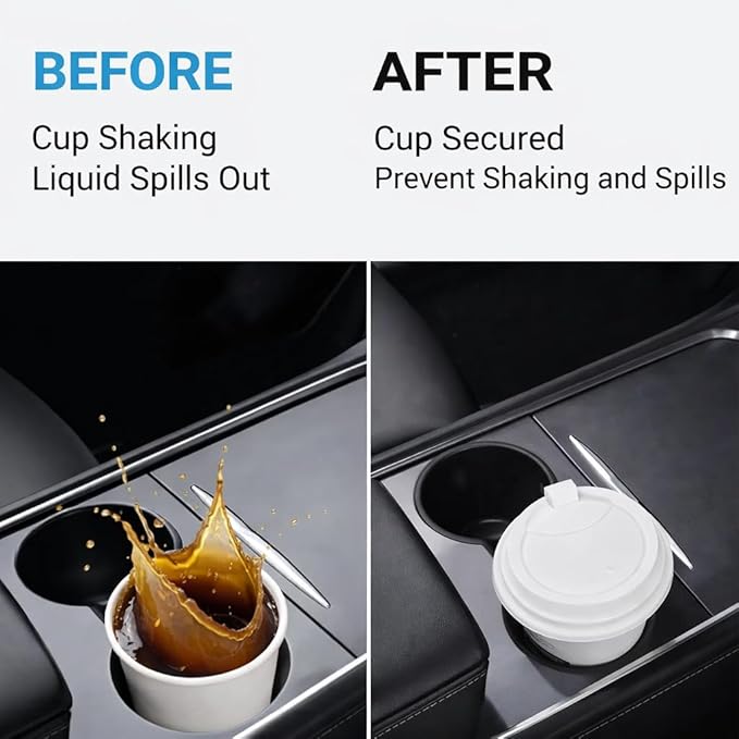 Motrobe Tesla Model Y 2021-2024 Model 3 2021-2023 Center Console Cup Holder Insert Tesla Center Console Interior Accessories (Not Fit Model Y Juniper 2025 2026 Model 3 Highland 2024 2025)