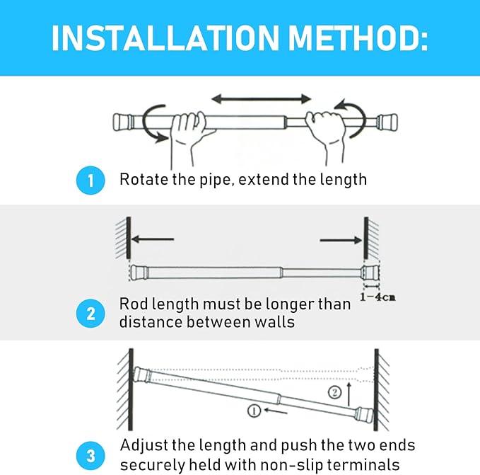 White Small Tension Curtain Rod 16-26 Inch,7/8" inch Adjustable Short Curtain Rod No Drilling,Spring Curtain Rod for Windows Kitchen Closet Doorway