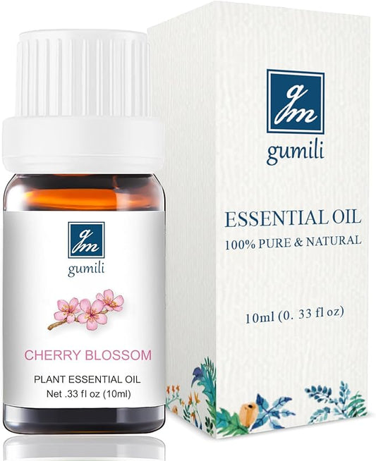 Cherry Blossom Essential Oil - Pure Natural Fragrance for Aromatherapy, Perfume Making, Candles, Soap, Room Spray, Diffuser Blends - Organic, 10mL Undiluted