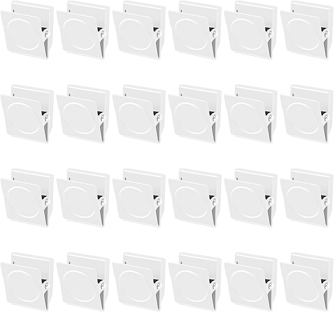 Grtard 24 Pack Magnetic Clips Heavy Duty, White Magnet Clips for Fridge, Refrigerator Magnets, Strong Magnetic Clip,Scratch Free Magnets with Clip for Refrigerator, Whiteboard, Cruise, Locker