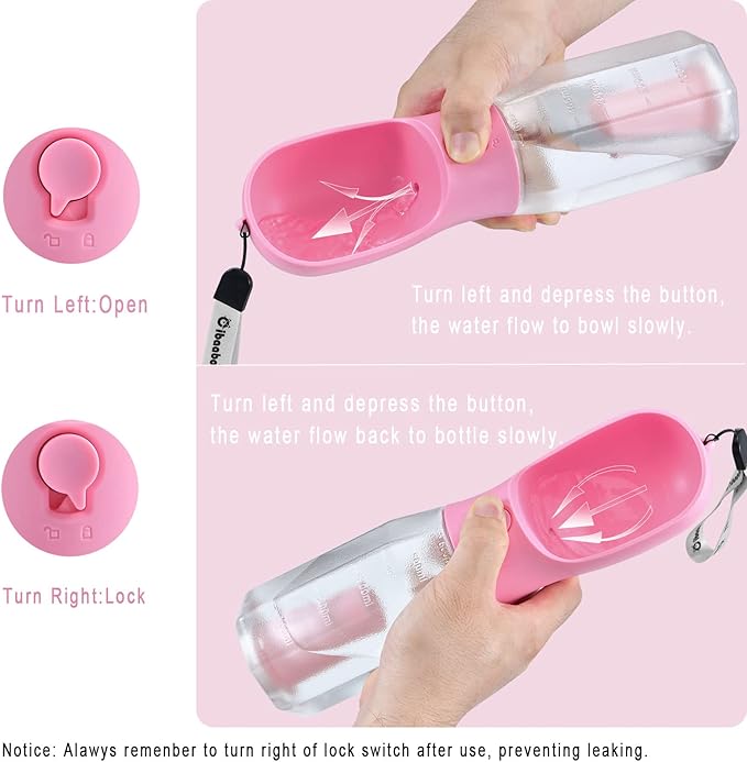 Dog Water Bottle with Food Container & Poop Bag Holder, Travel Water Bowl, Portable Pet Dispenser, Dog Gifts Stuff Accessories Items, Puppy Essentials for Yorkie Chihuahua Walking Hiking