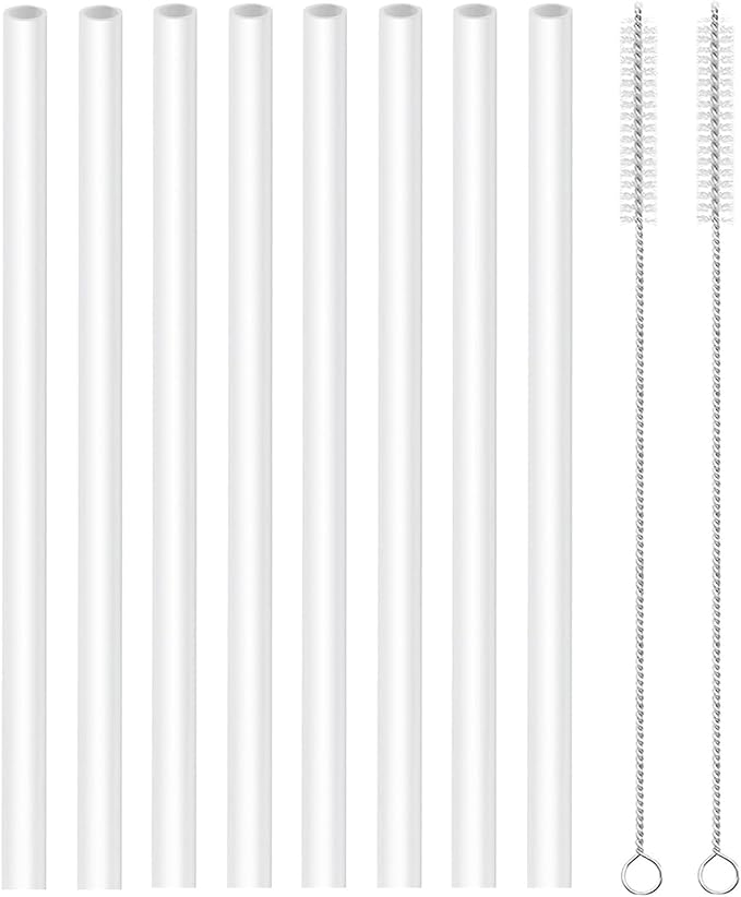 Straws Replacement Compatible with Hydro Flask Water Bottle 32oz,40 Oz -For Hydroflask Tumbler Press In Straw Lids,8 BPA- Free Long Straws,2 Straw Brushes