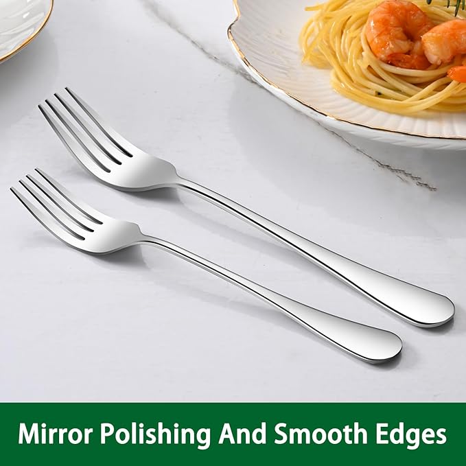 Dinner Forks Set, 8-Piece 8 Inches Stainless Steel Table Fork,Dishwasher Safe Flatware Forks,Food Grade Mirror Polishing Silverware Main Fork For Home,Restaurant Or Hotel