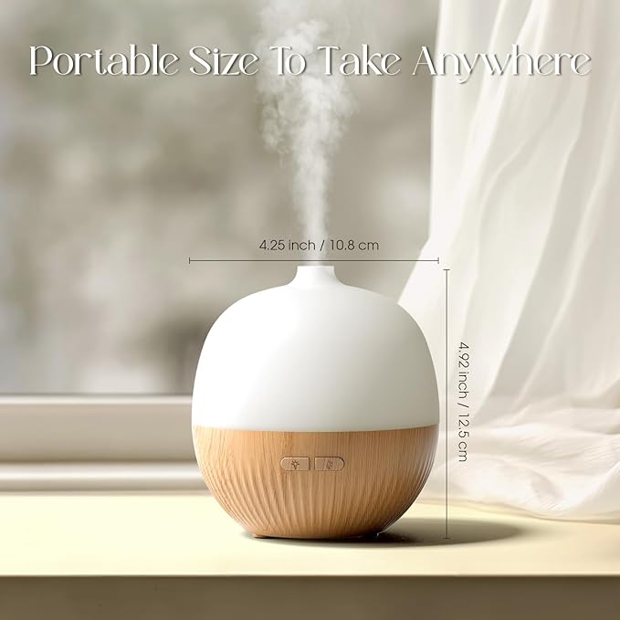 ARVIDSSON Essential Oil Diffuser, 100ml Small Aromatherapy Diffuser with Mood Light, Ultrasonic Oil Diffusers for Home, Mini Diffuser for Essential Oils, Gift for Women
