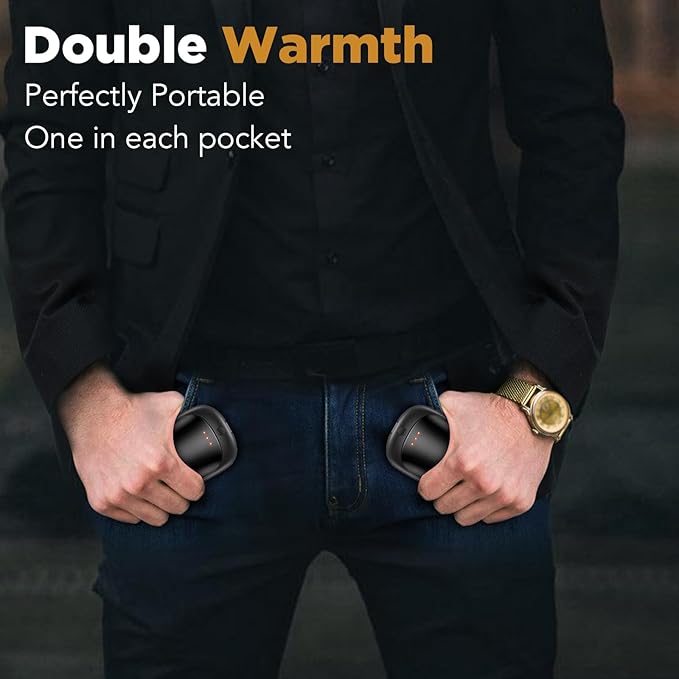 2 Pack Hand Warmers Rechargeable, Portable Electric Hand Warmers Reusable, USB 2 in 1 Handwarmers, Outdoor/Indoor/Warm Gifts for Men Women Kids