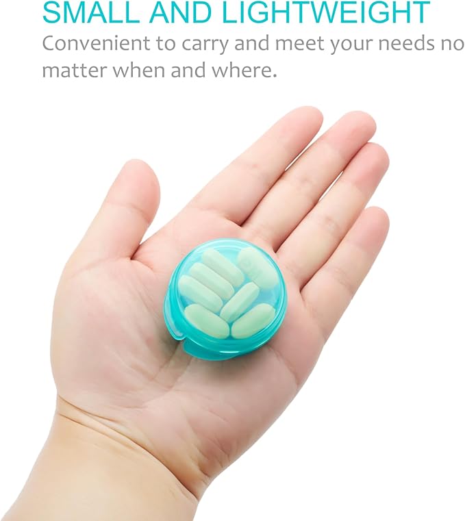 Small Pill Case for Purse Pocket (6 Pack), Double-Layer Pill Box, Portable Medicine Organizer Travel Pillbox, Cute Pill Container Holder,Multifunctional Mini Storage Box (Green)