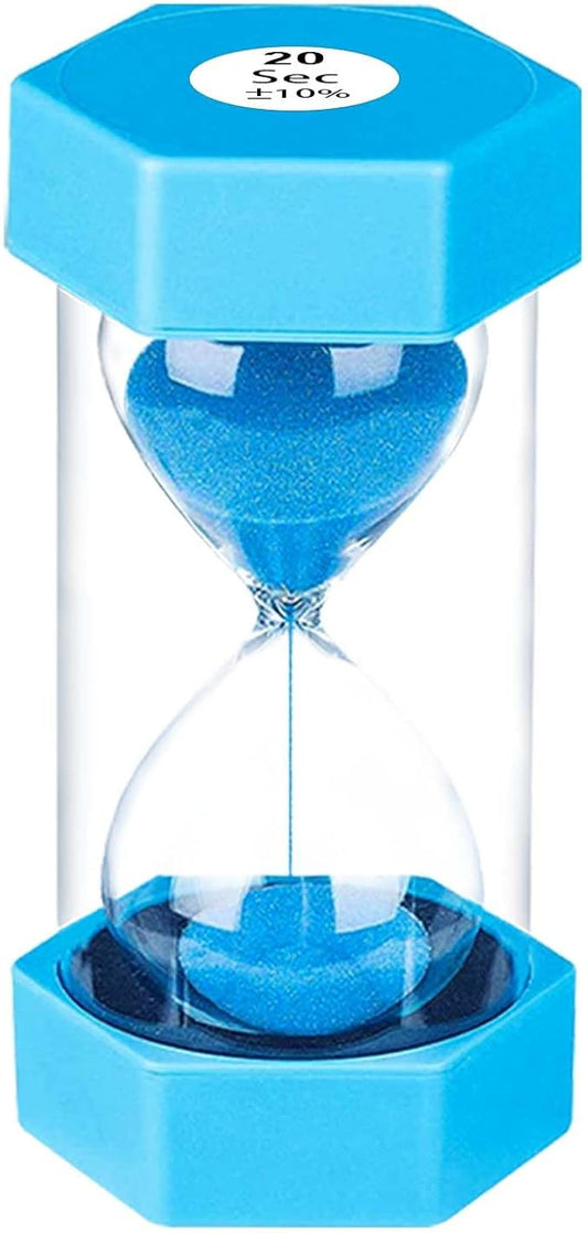 20 Second Sand Timer Hourglass, SuLiao Unbreakable Blue Sandglass 20 Sec, Small Sand Clock 20 Second, Plastic Hour Glass Timer for Kids, Games, Classroom, Kitchen, Decor