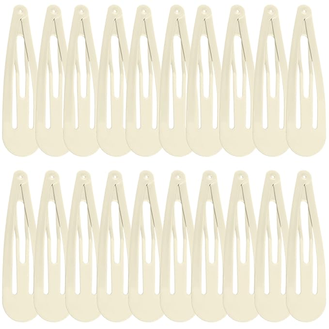 WILLBOND 30 Pieces 3.1 Inch Large Metal Snap Hair Clips Nonslip Barrettes Women Hair Accessories (White)