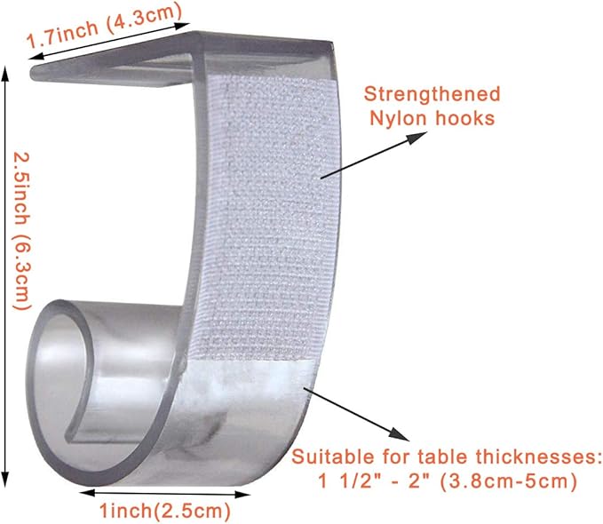NAVADEAL Table Skirting Clips Tablecloth Clips for Table 1.5" - 1.8" with Hook | Pack of 50 | Great for Wedding Home Meeting Party Picnic Patio Banquet Indoor Outdoor Events