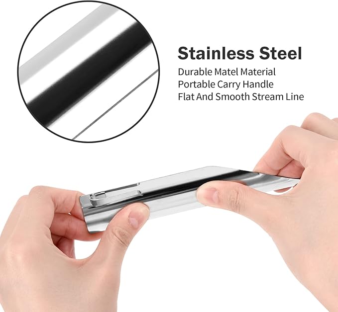 Table Crumb Sweeper, Crumb Sweeper for Tablecloth, Crumb Scraper Cumb Catcher on Table, Server Tools Stainless Steel Crumbers for Servers, Waiters and Waitresses (1 PACK, Pure Silver)