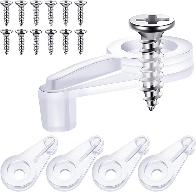 Blulu 20 Pack Mirror Holder Clips for 6 mm (6/25 in) Glass Mirror Hanging Kit for Wall Mounting, Hanging Retainers Fasteners with Screws and Anchors for Fixing Cabinet Doors (Practical Style)
