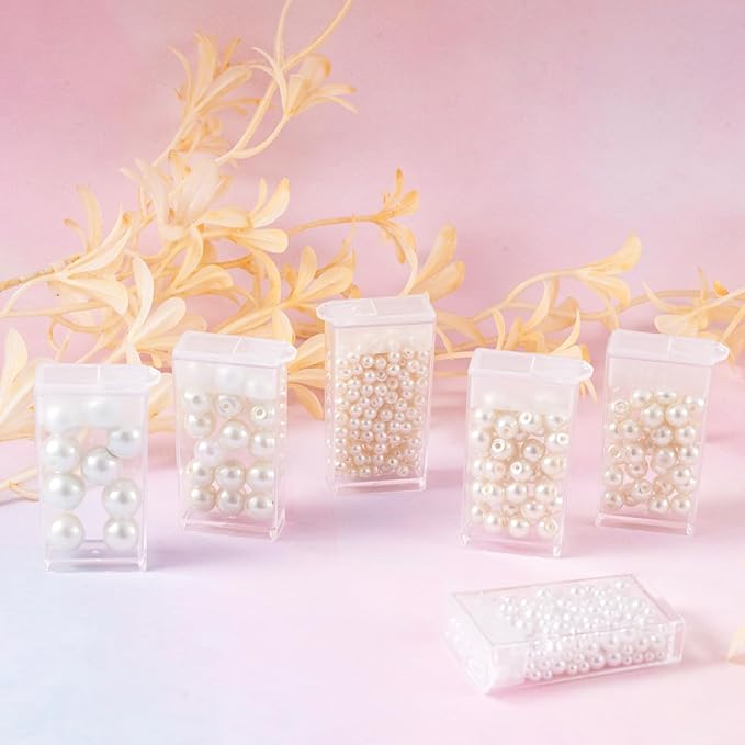 FASHEWELRY 64 Grids Small Diamond Painting Storage Containers 2x1 Inch Clear Flip Top Seed Bead Organizer Boxes with Label Stickers for Diamond Dots, Pony Beads, Nail Glitters