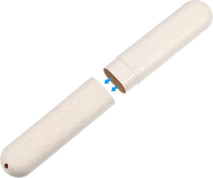 VOCOSTE 1pcs, Traveling Toothbrush Holders Case, PP Toothbrush Case for Travel Business, Beige, 8.07''x1.22''x0.83''