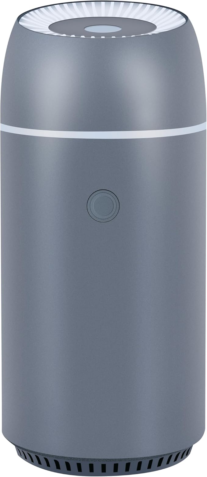 Portable Mini Ultrasonic Essential Oil Diffuser - 100ml USB Aromatherapy Humidifier with 7-Color LED Lights, Upgraded Aluminum Alloy Shell for Home, Office, Bedroom, Car & Small Spaces (Grey)