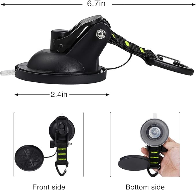 CONBOLA Suction Cups Hooks Heavy Duty Outdoor Car Camping Essentials 4 Pieces Upgraded Tie Down Suction Cup, Camper Accessories Strong Power for RV Boat Window Glass Camping Trap. (4 pcs, Green)