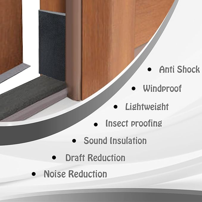 Door Corner Seals - Exterior Doorway Frame Sealing Wedge Filler - Cold Air & Draft Stopper with Heavy-Duty Adhesive - Self-Adhering Foam - Weatherstripping Accessories - Brown, 4-Pack