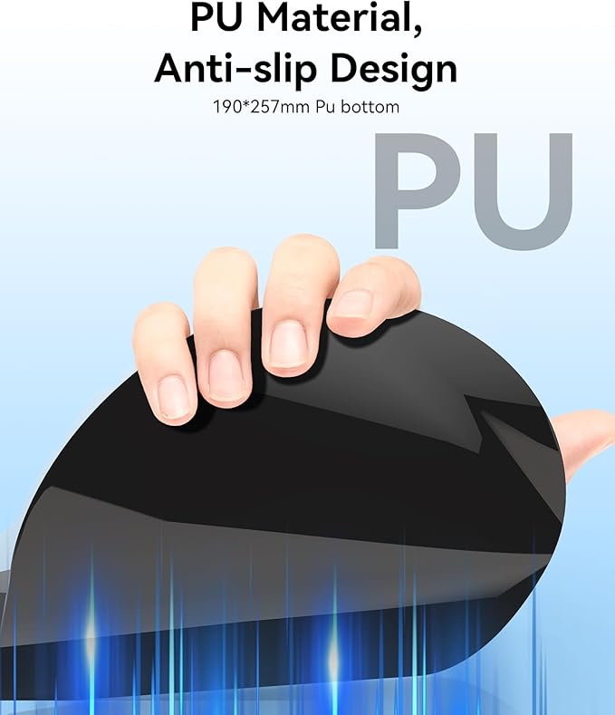 eulps Mouse Pad with Gel Wrist Rest, Ergonomic Comfortable Computer Wrist Support for Laptop, Pain Relief Mousepad with Non-Slip PU Base for Office & Home (Grey)