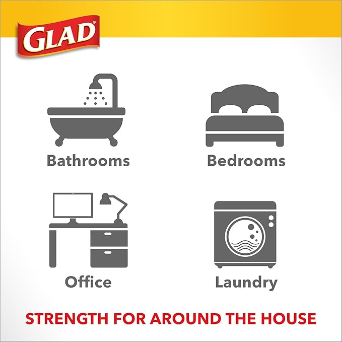 Glad Small Trash Bags 4 Gallon, Febreze Sweet Citron & Lime Garbage Bags, Odor Resistant with Drawstring, 80 Count