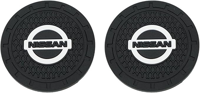Car Cup Holder Coasters Compatible with Nissan Series Interior Accessories,Recessed Silicone Anti Slip Cup Holder Coaster Interior Accessories 2.75in 2Pack (Black)