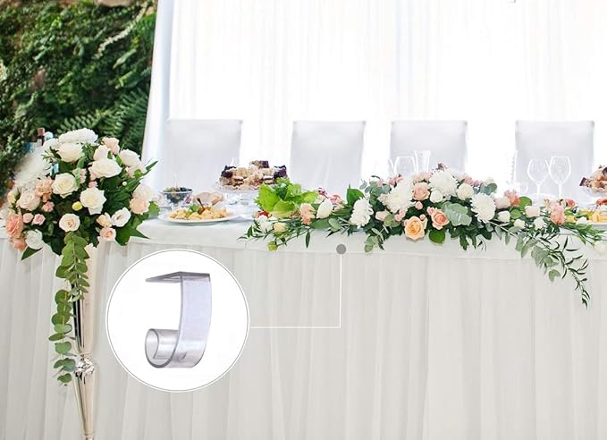 NAVADEAL Table Skirting Clips Tablecloth Clips for Table 1.5" - 1.8" with Hook | Pack of 50 | Great for Wedding Home Meeting Party Picnic Patio Banquet Indoor Outdoor Events