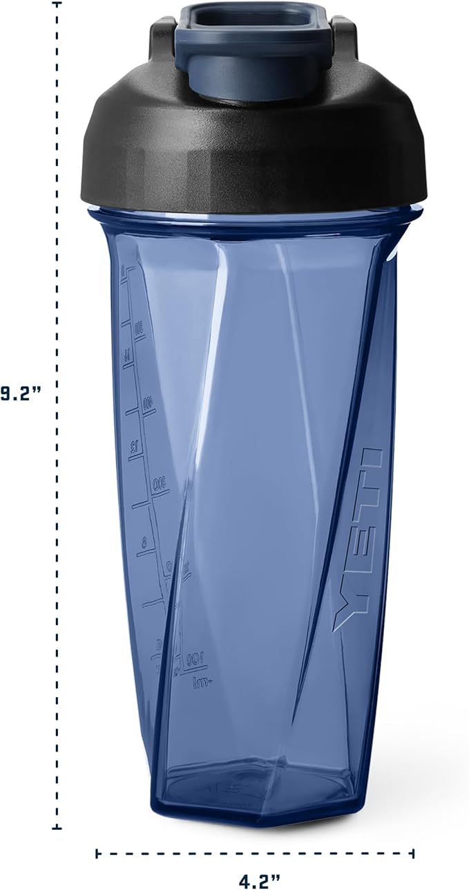 YETI Yonder Helimix Vortex Blender Shaker Bottle Holds up to 27oz | No Blending Ball or Whisk | USA Made | Portable Pre Workout Whey Protein Drink Shaker Cup | Dishwasher Safe, Royal Blue