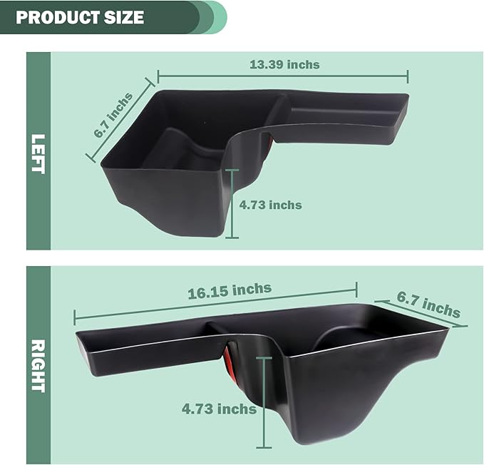 Phamyor Rear Trunk Storage Tray Organizer Wheel Well Storage Bin for 2018-2022 Jeep Wrangler JL JLU Interior Accessories, Rear Cargo Side Tray, Cargo Expansion Box, Tape, Left & Right, Black