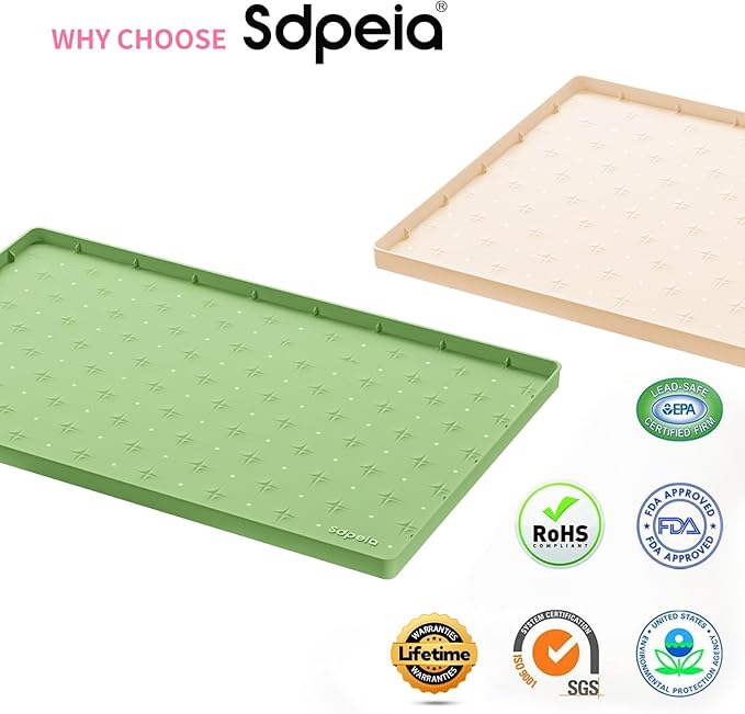 Sdpeia Under Sink Mat 22"×19" Waterproof Silicone Cabinet Liner & Sink Protector for Kitchen & Bathroom, Multi-Purpose Organizers Tray for Pets, Laundry, Cat Litter Mat