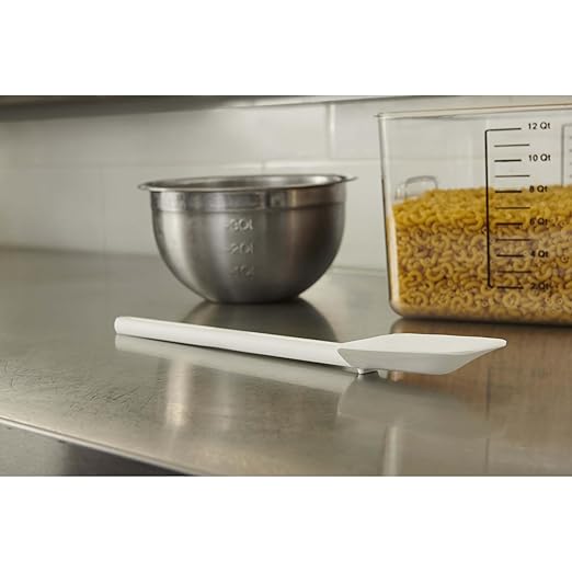 Rubbermaid Commercial Products Cold Temperature Spoon Spatula, Dishwasher Safe, 16.5 Inch, White, Clean-Rest Design, for Resturant/Home Cooking/Baking