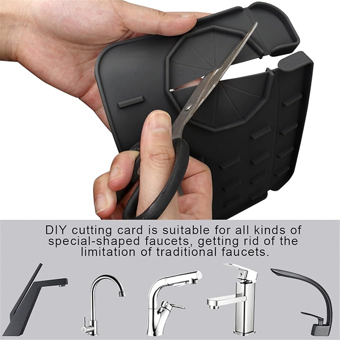 2-Pack Bytelive Silicone Sink Mat, Mini Sink Splash Guard and Soap Sponge Holder for Kitchen Countertop Protect with Self Draining Design (8.3" x 5.7", 2-Pack Black)