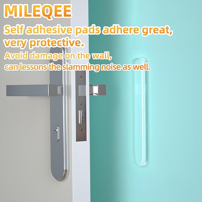 20PCS Clear Protector Strips, Door Wall Bumpers Stopper, Self Adhesive Cabinet Pads Sound Dampening, Cupboard Drawer Cushion Guards, Desk Protective Soft Quiet Cushioning for Furniture Kitchen