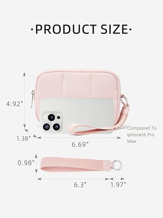 WESTBRONCO Puffer Wristlet Wallets for Women RFID Nylon Wallet with Zipper Quilted Purse for Travel Credit Card Holder Phone