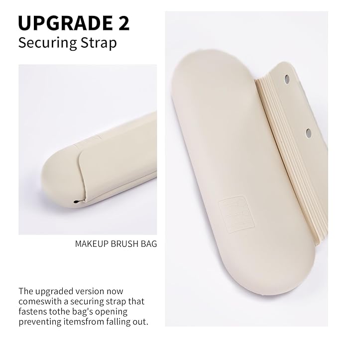 AGIKET 2 IN 1 Silicone Makeup Brush Holder with Beauty Make Up Sponge Case：Soft Portable Cosmetic Face Brushes Holder with Upgrade Anti-Fall Out Magnetic Closure - Starlight