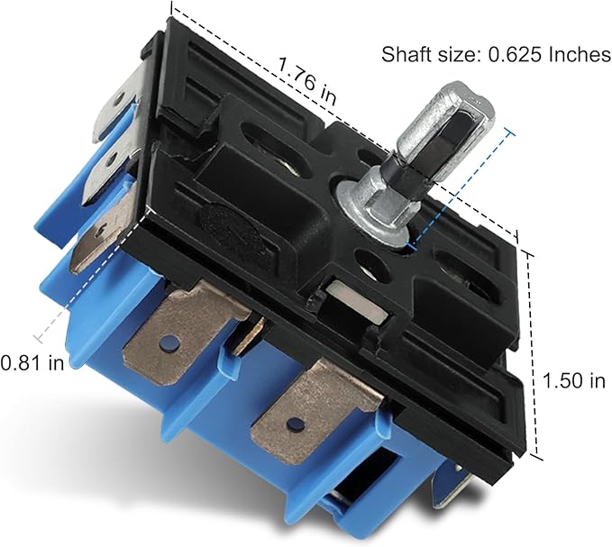 W10434452 WPW10434452 Dual Infinite Stove Control Switch, Fits for Whirlpool and its Affiliated Brands Electric Ranges, Replace Part: WPW10434452, 2118918, AP6021365, PS11754687, EAP11754687