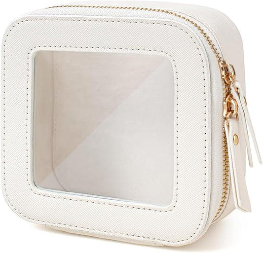 Travel Clear Makeup Bag Set, TSA Approved Cosmetic Bag Case with Zipper Portable Makeup Pouch Toiletry Bag Women Traveling Cosmetic Organizer Storage Bag Car Organizer Car Essentials for Women