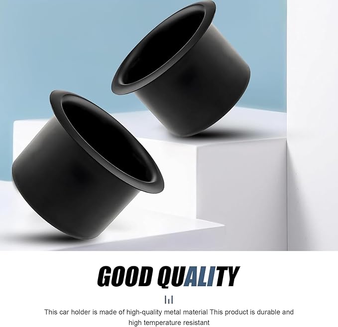 WZP 2PCS Couch Cup Holder, Metal Sofa Recliner-Handles Drop-in Cup Holder Insert Replacement, Drink Can Holder for Sofa Boat Rv Couch Car Truck Poker Table (Black)