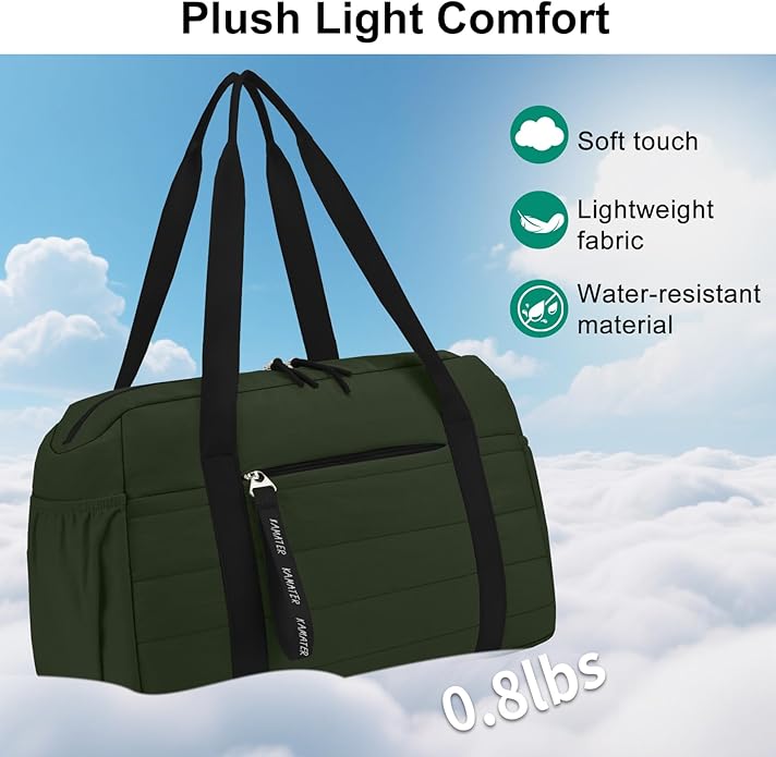 Tote Bag for Women Lightweight Quilted Puffy, Everyday Shoulder Bag Holds 15.6 Inch Laptop for Work Travel Gym