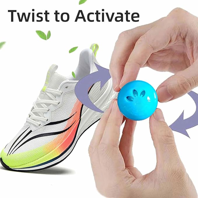 Shoe Deodorizer Balls for Sneaker, Fresh Linen Scent, Essential Oil Sneaker Deodorizer Ball, Small Spaces Odor Eliminator Air Freshener for Shoes, Gym Bags, Drawers and Locker (Fresh Line)