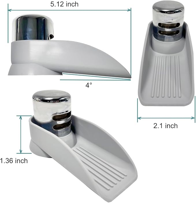 2-Pack Dishwasher Air Gap Cover Water Ramp Silicone Splash Guard, 4° Overflow Spout Extender for Dishwasher,Universal Accessory For Dishwasher Air Gap,Replacement Dishwasher Air Gap (Grey,Black)