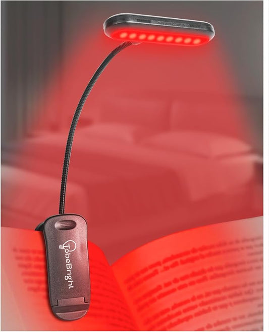670nm LED Reading Light, USB-C Rechargeable Clip On Book Lights for Reading at Night, 100% No Blue-Light Eye Care Book Lamp, Gift for Kids, Travel, Learning