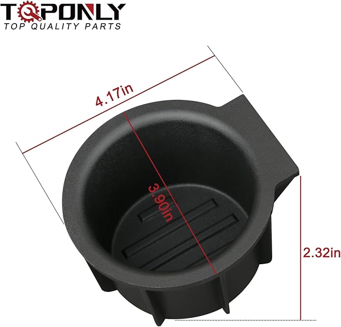 TQPONLY Flow Through Center Console Cup Holder Insert Replacement-Compatible with 2009-2014 Ford F150 Truck/2010-2014 Lincoln Mark LT | Replaces 41015 9L3Z-1513562-CB 9L3Z1513562CB (2 Pcs)
