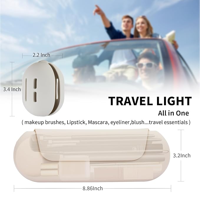 2 IN 1 Silicone Makeup Brush Holder with Beauty Make Up Sponge Case：Soft Portable Cosmetic Face Brushes Holder with Upgrade Anti-Fall Out Magnetic Closure - Starlight