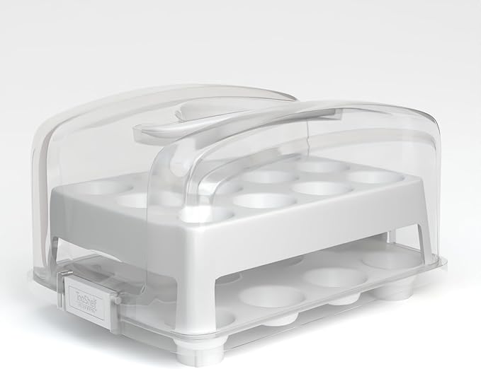 Top Shelf Elements MINI Cupcake Box. NOT For Standard Size Cupcakes. Fashionable White Carrier Holds 24 MINI-Size Cupcakes, Cupcake Traveler,