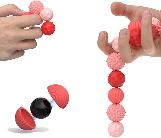 8PCS Sensory Fidget Balls For Adults & Teens, Magnetic Attraction Stress Balls With Silicone Shell-To Calm Restless Hands and Anxious Mind, Quiet Desk Fidget Toys for Office Travel Toys Gift (Pink,8)