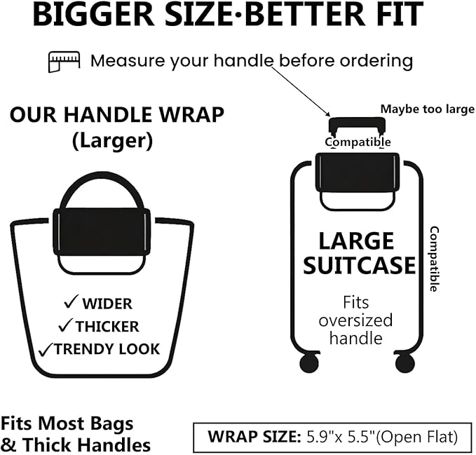 Luggage Handle Wrap 3Pcs Suitcase Identifier - Bogg Bag Strap Wrap Cover, Easy Identification Bright Neoprene Marker Sleeve Grips Comfort Travel Accessories for Airport (Y04)