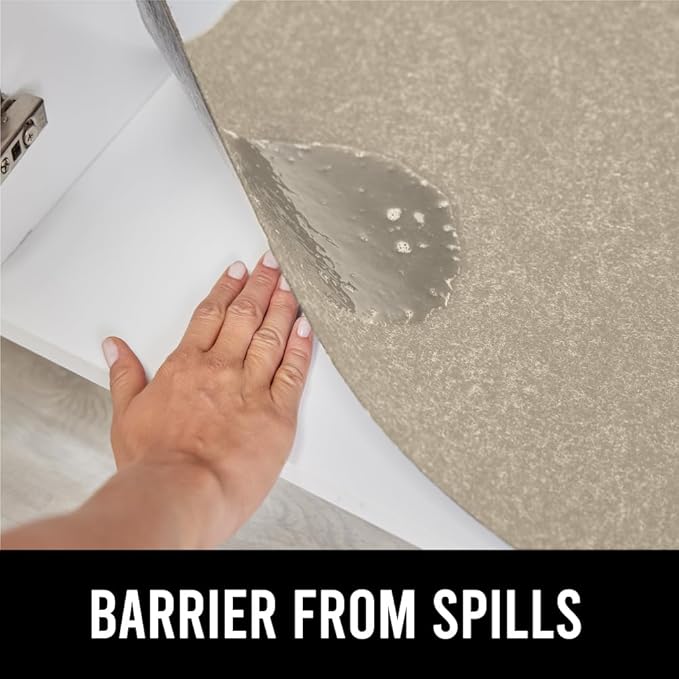 GORILLA GRIP LeakGuard Non-Adhesive Under Sink Mat for Kitchen Cabinet, Waterproof Quick Dry Shelf Liner, Durable Absorbent Felt Mats for Bathroom Sinks, Cabinets, Dresser, Easy to Trim, 24x24 Beige