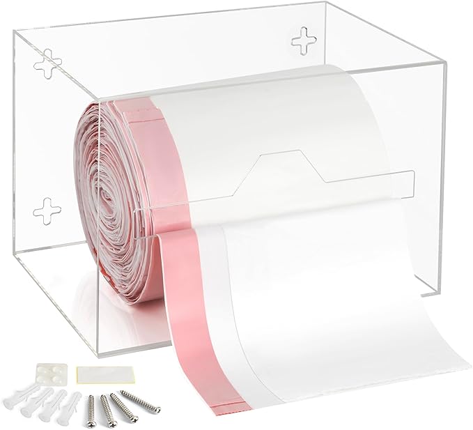 Storage Standard Trash Bag Holder Dispenser 10.5'' x 7'' x 7''- Acrylic Bags Dispensing Roll Organizer Holder, Garbage Liner Holder for Cabinet, Garbage & Under Sink - Open Side Design