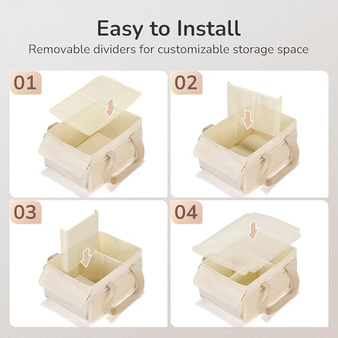 YOHOOLYO Baby Diaper Caddy Organizer, Large Portable Storage Basket for Newborn Essentials, Nursery Must-Have for Boys and Girls, Gift for Baby Shower and Registry Must-Have, Car and Travel Caddy