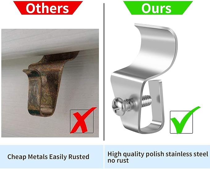 Antimbee Vinyl Siding Clips,20-Pack No-Hole Outdoor Camera Mount,Vinyl Siding Hanger for Blink, Arlo, Ring, No-Damage, No Drilling, Weatherproof-304 Stainless Steel Home Siding Hooks - New Upgrade